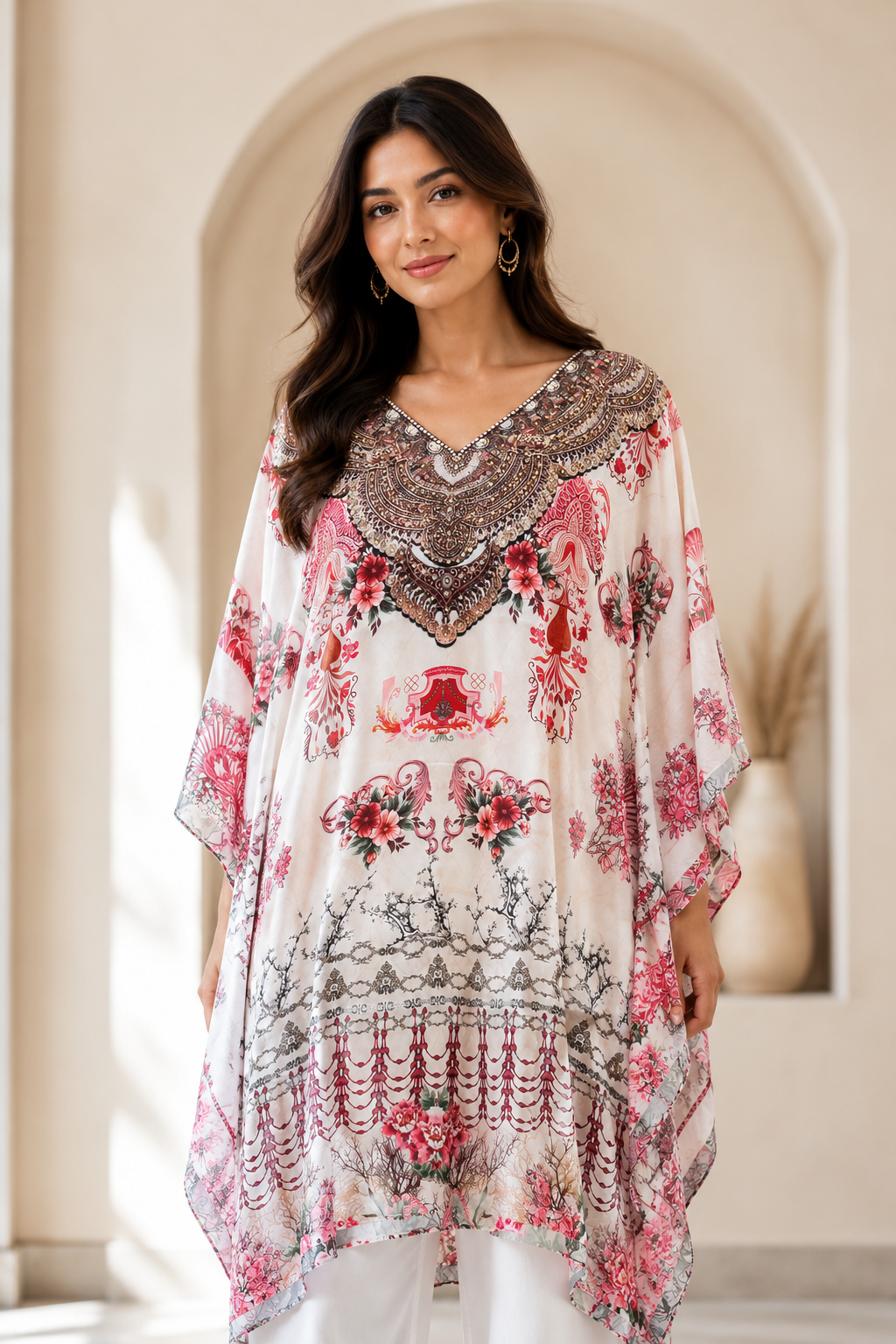 Signature Floral Embellished Kaftan
