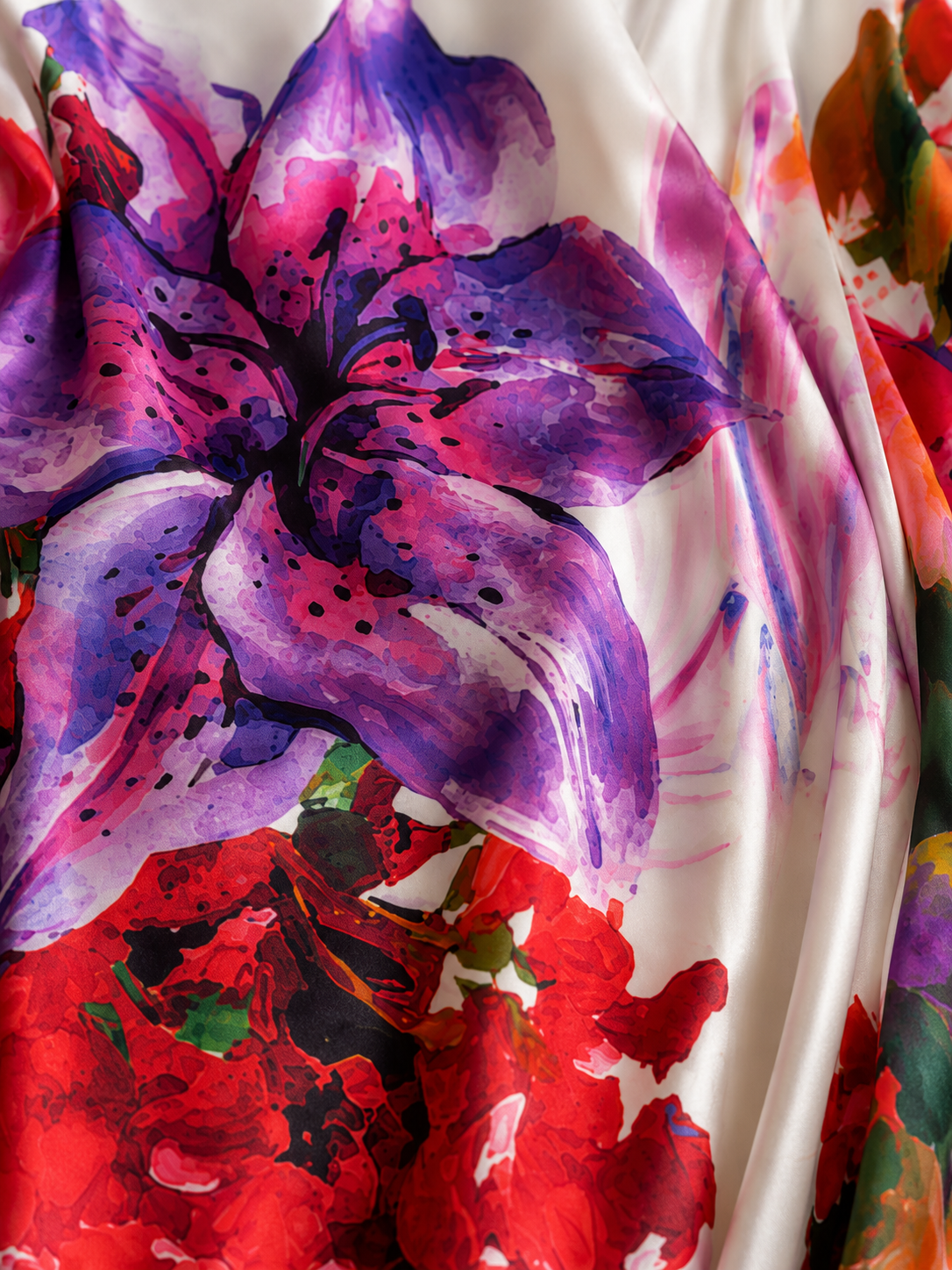 Orchid Bloom Silk Kaftan